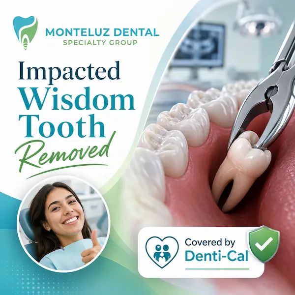 Impacted wisdom tooth removed — covered by Denti-Cal