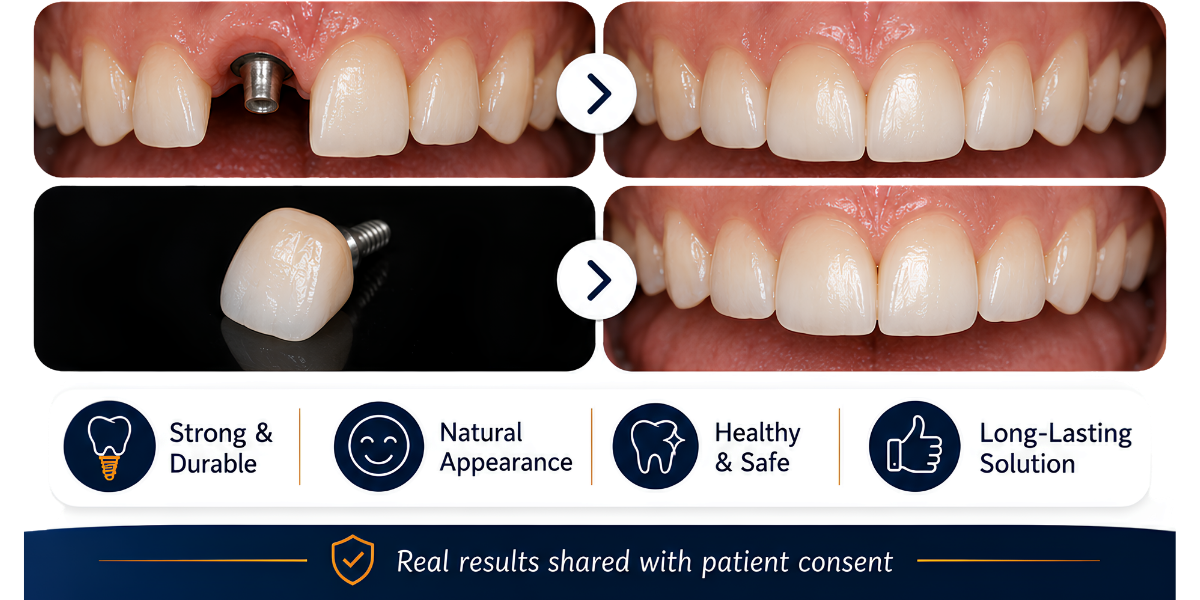 Implant crown — natural-looking result